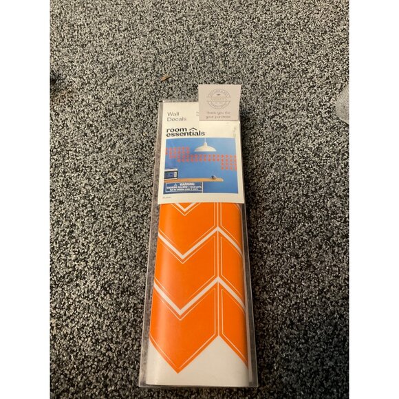 Room Essentials 80-Piece Orange Wall Decals With Chevron Pattern - Picture 1 of 3